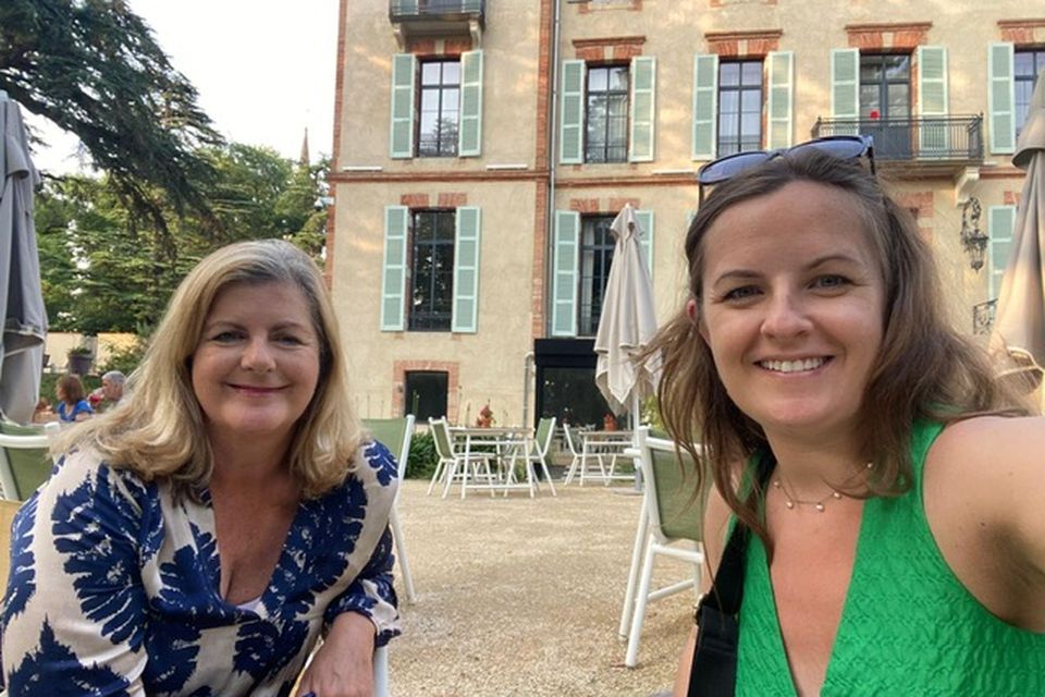 Madeleine Keane with her daughter Natasha at Chateau de Fiac